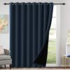imageHVERSAILTEX 100 Blackout Patio Curtains Thermal Insulated Curtains for Sliding Door Extra Wide Window Panels Full Light Blocking Grommet Curtain with Black Liner W100 x L84 inch  Warm TaupeBlackout Navy