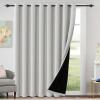 imageHVERSAILTEX 100 Blackout Patio Curtains Thermal Insulated Curtains for Sliding Door Extra Wide Window Panels Full Light Blocking Grommet Curtain with Black Liner W100 x L84 inch  Warm TaupeBlackout Greyish White