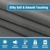 imageHVERSAILTEX 100 Blackout Patio Curtains Thermal Insulated Curtains for Sliding Door Extra Wide Window Panels Full Light Blocking Grommet Curtain with Black Liner W100 x L84 inch  Warm TaupeBlackout Grey
