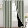 imageHVERSAILTEX 100 Blackout Patio Curtains Thermal Insulated Curtains for Sliding Door Extra Wide Window Panels Full Light Blocking Grommet Curtain with Black Liner W100 x L84 inch  Warm TaupeBlackout Light Sage