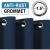 imageHVERSAILTEX 100 Blackout Patio Curtains Thermal Insulated Curtains for Sliding Door Extra Wide Window Panels Full Light Blocking Grommet Curtain with Black Liner W100 x L84 inch  Warm TaupeBlackout Navy