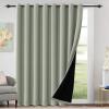 imageHVERSAILTEX 100 Blackout Patio Curtains Thermal Insulated Curtains for Sliding Door Extra Wide Window Panels Full Light Blocking Grommet Curtain with Black Liner W100 x L84 inch  Warm TaupeBlackout Light Sage