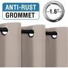 imageHVERSAILTEX 100 Blackout Patio Curtains Thermal Insulated Curtains for Sliding Door Extra Wide Window Panels Full Light Blocking Grommet Curtain with Black Liner W100 x L84 inch  Warm TaupeBlackout Natural Sand
