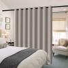 imageHVERSAILTEX 100 Blackout Patio Curtains Thermal Insulated Curtains for Sliding Door Extra Wide Window Panels Full Light Blocking Grommet Curtain with Black Liner W100 x L84 inch  Warm TaupeBlackout Warm Taupe