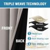 imageHVERSAILTEX 100 Blackout Patio Curtains Thermal Insulated Curtains for Sliding Door Extra Wide Window Panels Full Light Blocking Grommet Curtain with Black Liner W100 x L84 inch  Warm TaupeBlackout Warm Taupe