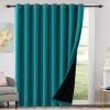 imageHVERSAILTEX 100 Blackout Patio Curtains Thermal Insulated Curtains for Sliding Door Extra Wide Window Panels Full Light Blocking Grommet Curtain with Black Liner W100 x L84 inch  Warm TaupeBlackout Turquoise Blue