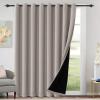imageHVERSAILTEX 100 Blackout Patio Curtains Thermal Insulated Curtains for Sliding Door Extra Wide Window Panels Full Light Blocking Grommet Curtain with Black Liner W100 x L84 inch  Warm TaupeBlackout Warm Taupe