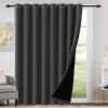 imageHVERSAILTEX 100 Blackout Patio Curtains Thermal Insulated Curtains for Sliding Door Extra Wide Window Panels Full Light Blocking Grommet Curtain with Black Liner W100 x L84 inch  Warm TaupeBlackout Charcoal Gray