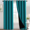 imageHVERSAILTEX 100 Blackout Patio Curtains Thermal Insulated Curtains for Sliding Door Extra Wide Window Panels Full Light Blocking Grommet Curtain with Black Liner W100 x L84 inch  Warm TaupeBlackout Turquoise Blue
