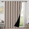 imageHVERSAILTEX 100 Blackout Patio Curtains Thermal Insulated Curtains for Sliding Door Extra Wide Window Panels Full Light Blocking Grommet Curtain with Black Liner W100 x L84 inch  Warm TaupeBlackout Natural Sand