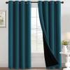 imageHVERSAILTEX 100 Blackout Patio Curtains Thermal Insulated Curtains for Sliding Door Extra Wide Window Panels Full Light Blocking Grommet Curtain with Black Liner W100 x L84 inch  Warm TaupeBlackout Dark Teal