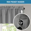 imageHVERSAILTEX 100 Blackout Valances for WindowsLiving Room Bedroom Bathroom Farmhouse Style Rustic Dinning Room Blackout Thermal Insulated Rod Pocket W52 x L18 Inch Length Natural Sand 2 PanelDove Gray