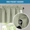 imageHVERSAILTEX 100 Blackout Valances for WindowsLiving Room Bedroom Bathroom Farmhouse Style Rustic Dinning Room Blackout Thermal Insulated Rod Pocket W52 x L18 Inch Length Natural Sand 2 PanelLight Sage