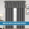 imageHVERSAILTEX 100 Blackout Valances for WindowsLiving Room Bedroom Bathroom Farmhouse Style Rustic Dinning Room Blackout Thermal Insulated Rod Pocket W52 x L18 Inch Length Natural Sand 2 PanelGrey