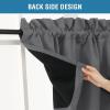 imageHVERSAILTEX 100 Blackout Valances for WindowsLiving Room Bedroom Bathroom Farmhouse Style Rustic Dinning Room Blackout Thermal Insulated Rod Pocket W52 x L18 Inch Length Natural Sand 2 PanelGrey