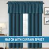 imageHVERSAILTEX 100 Blackout Valances for WindowsLiving Room Bedroom Bathroom Farmhouse Style Rustic Dinning Room Blackout Thermal Insulated Rod Pocket W52 x L18 Inch Length Natural Sand 2 PanelDark Teal