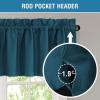 imageHVERSAILTEX 100 Blackout Valances for WindowsLiving Room Bedroom Bathroom Farmhouse Style Rustic Dinning Room Blackout Thermal Insulated Rod Pocket W52 x L18 Inch Length Natural Sand 2 PanelDark Teal