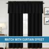 imageHVERSAILTEX 100 Blackout Valances for WindowsLiving Room Bedroom Bathroom Farmhouse Style Rustic Dinning Room Blackout Thermal Insulated Rod Pocket W52 x L18 Inch Length Natural Sand 2 PanelJet Black