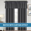 imageHVERSAILTEX 100 Blackout Valances for WindowsLiving Room Bedroom Bathroom Farmhouse Style Rustic Dinning Room Blackout Thermal Insulated Rod Pocket W52 x L18 Inch Length Natural Sand 2 PanelCharcoal Gray