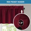imageHVERSAILTEX 100 Blackout Valances for WindowsLiving Room Bedroom Bathroom Farmhouse Style Rustic Dinning Room Blackout Thermal Insulated Rod Pocket W52 x L18 Inch Length Natural Sand 2 PanelBurgundy