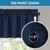 imageHVERSAILTEX 100 Blackout Valances for WindowsLiving Room Bedroom Bathroom Farmhouse Style Rustic Dinning Room Blackout Thermal Insulated Rod Pocket W52 x L18 Inch Length Natural Sand 2 PanelNavy