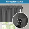 imageHVERSAILTEX 100 Blackout Valances for WindowsLiving Room Bedroom Bathroom Farmhouse Style Rustic Dinning Room Blackout Thermal Insulated Rod Pocket W52 x L18 Inch Length Natural Sand 2 PanelGrey