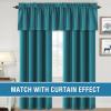 imageHVERSAILTEX 100 Blackout Valances for WindowsLiving Room Bedroom Bathroom Farmhouse Style Rustic Dinning Room Blackout Thermal Insulated Rod Pocket W52 x L18 Inch Length Natural Sand 2 PanelTurquoise Blue
