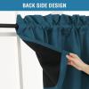 imageHVERSAILTEX 100 Blackout Valances for WindowsLiving Room Bedroom Bathroom Farmhouse Style Rustic Dinning Room Blackout Thermal Insulated Rod Pocket W52 x L18 Inch Length Natural Sand 2 PanelDark Teal