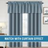 imageHVERSAILTEX 100 Blackout Valances for WindowsLiving Room Bedroom Bathroom Farmhouse Style Rustic Dinning Room Blackout Thermal Insulated Rod Pocket W52 x L18 Inch Length Natural Sand 2 PanelStone Blue