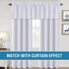 imageHVERSAILTEX 100 Blackout Valances for WindowsLiving Room Bedroom Bathroom Farmhouse Style Rustic Dinning Room Blackout Thermal Insulated Rod Pocket W52 x L18 Inch Length Natural Sand 2 PanelGreyish White