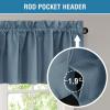 imageHVERSAILTEX 100 Blackout Valances for WindowsLiving Room Bedroom Bathroom Farmhouse Style Rustic Dinning Room Blackout Thermal Insulated Rod Pocket W52 x L18 Inch Length Natural Sand 2 PanelStone Blue