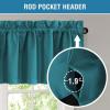 imageHVERSAILTEX 100 Blackout Valances for WindowsLiving Room Bedroom Bathroom Farmhouse Style Rustic Dinning Room Blackout Thermal Insulated Rod Pocket W52 x L18 Inch Length Natural Sand 2 PanelTurquoise Blue