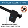 imageHVERSAILTEX 2 PACK Magnetic Curtain Rods for Metal Doors MultiUse Rods for Small Windows Cafe Sidelight and Iron Steel Places Tool Free with Square Finials Adjust from 16 to 28 Inch CocoaBlack