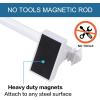 imageHVERSAILTEX 2 PACK Magnetic Curtain Rods for Metal Doors MultiUse Rods for Small Windows Cafe Sidelight and Iron Steel Places Tool Free with Square Finials Adjust from 16 to 28 Inch CocoaWhite