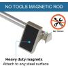 imageHVERSAILTEX 2 PACK Magnetic Curtain Rods for Metal Doors MultiUse Rods for Small Windows Cafe Sidelight and Iron Steel Places Tool Free with Square Finials Adjust from 16 to 28 Inch CocoaNickel