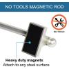 imageHVERSAILTEX 4 Pack Magnetic Curtain Rods for Metal Doors MultiUse Adjustable Rods Tool Free for Iron and Steel Place 12quot Diameter with Petite Ball Finials 9quot16quot WhiteNickel