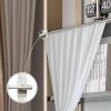 imageHVERSAILTEX 4 Pack Magnetic Curtain Rods for Metal Doors MultiUse Adjustable Rods Tool Free for Iron and Steel Place 12quot Diameter with Petite Ball Finials 9quot16quot WhiteNickel