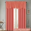 imageHVERSAILTEX 4 Panels Blackout Curtain Valances for Kitchen WindowsLiving RoomBathroom Privacy Protection Rod Pocket Decoration Scalloped Winow Valance Curtains 52quot W x 18quot L NavyCoral