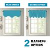 imageHVERSAILTEX 4 Panels Blackout Curtain Valances for Kitchen WindowsLiving RoomBathroom Privacy Protection Rod Pocket Decoration Scalloped Winow Valance Curtains 52quot W x 18quot L NavyTurquoise Blue