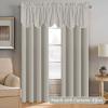 imageHVERSAILTEX 4 Panels Blackout Curtain Valances for Kitchen WindowsLiving RoomBathroom Privacy Protection Rod Pocket Decoration Scalloped Winow Valance Curtains 52quot W x 18quot L NavyIvoryCream
