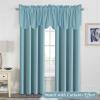 imageHVERSAILTEX 4 Panels Blackout Curtain Valances for Kitchen WindowsLiving RoomBathroom Privacy Protection Rod Pocket Decoration Scalloped Winow Valance Curtains 52quot W x 18quot L NavyAqua