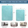 imageHVERSAILTEX Bath Mat Memory Foam Set Bathroom Rug Set Flannel Velvety Bath Mat Luxury Extra Soft and Absorbent Non Slip Rugs for BathroomBedroom Washable2 Pack 20quotx 32quot 17quotx 24quot GreyEggshell Blue