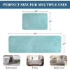 imageHVERSAILTEX Bath Mat Memory Foam Set Bathroom Rug Set Flannel Velvety Bath Mat Luxury Extra Soft and Absorbent Non Slip Rugs for BathroomBedroom Washable2 Pack 20quotx 32quot 17quotx 24quot GreyEggshell Blue