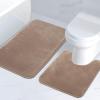 imageHVERSAILTEX Bath Mat Memory Foam Set Bathroom Rug Set Flannel Velvety Bath Mat Luxury Extra Soft and Absorbent Non Slip Rugs for BathroomBedroom Washable2 Pack 20quotx 32quot 17quotx 24quot GreyTaupe