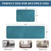 imageHVERSAILTEX Bath Mat Memory Foam Set Bathroom Rug Set Flannel Velvety Bath Mat Luxury Extra Soft and Absorbent Non Slip Rugs for BathroomBedroom Washable2 Pack 20quotx 32quot 17quotx 24quot GreyDark Teal