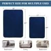 imageHVERSAILTEX Bath Mat Memory Foam Set Bathroom Rug Set Flannel Velvety Bath Mat Luxury Extra Soft and Absorbent Non Slip Rugs for BathroomBedroom Washable2 Pack 20quotx 32quot 17quotx 24quot GreyNavy