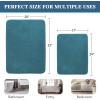 imageHVERSAILTEX Bath Mat Memory Foam Set Bathroom Rug Set Flannel Velvety Bath Mat Luxury Extra Soft and Absorbent Non Slip Rugs for BathroomBedroom Washable2 Pack 20quotx 32quot 17quotx 24quot GreyDark Teal