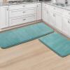 imageHVERSAILTEX Bath Mat Memory Foam Set Bathroom Rug Set Flannel Velvety Bath Mat Luxury Extra Soft and Absorbent Non Slip Rugs for BathroomBedroom Washable2 Pack 20quotx 32quot 17quotx 24quot GreyEggshell Blue