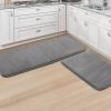 imageHVERSAILTEX Bath Mat Memory Foam Set Bathroom Rug Set Flannel Velvety Bath Mat Luxury Extra Soft and Absorbent Non Slip Rugs for BathroomBedroom Washable2 Pack 20quotx 32quot 17quotx 24quot GreyGrey
