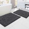 imageHVERSAILTEX Bath Mat for Bathroom Non Slip Chenille 20x32 Extra Soft and Absorbent Shaggy Rug Washable Dry Fast Plush Area Carpet Mat for Tub  Dark TealGrey